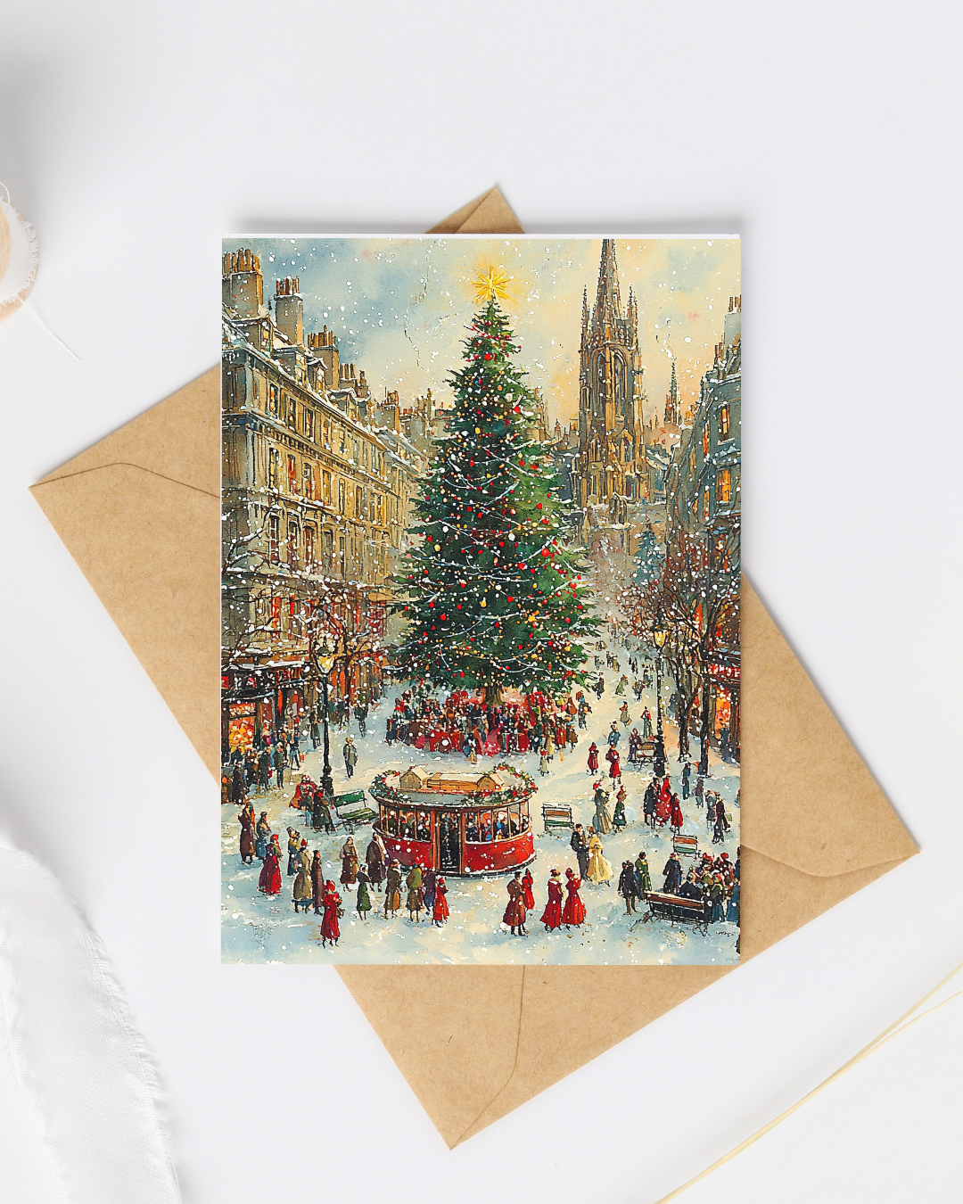 Traditional Christmas Town Card