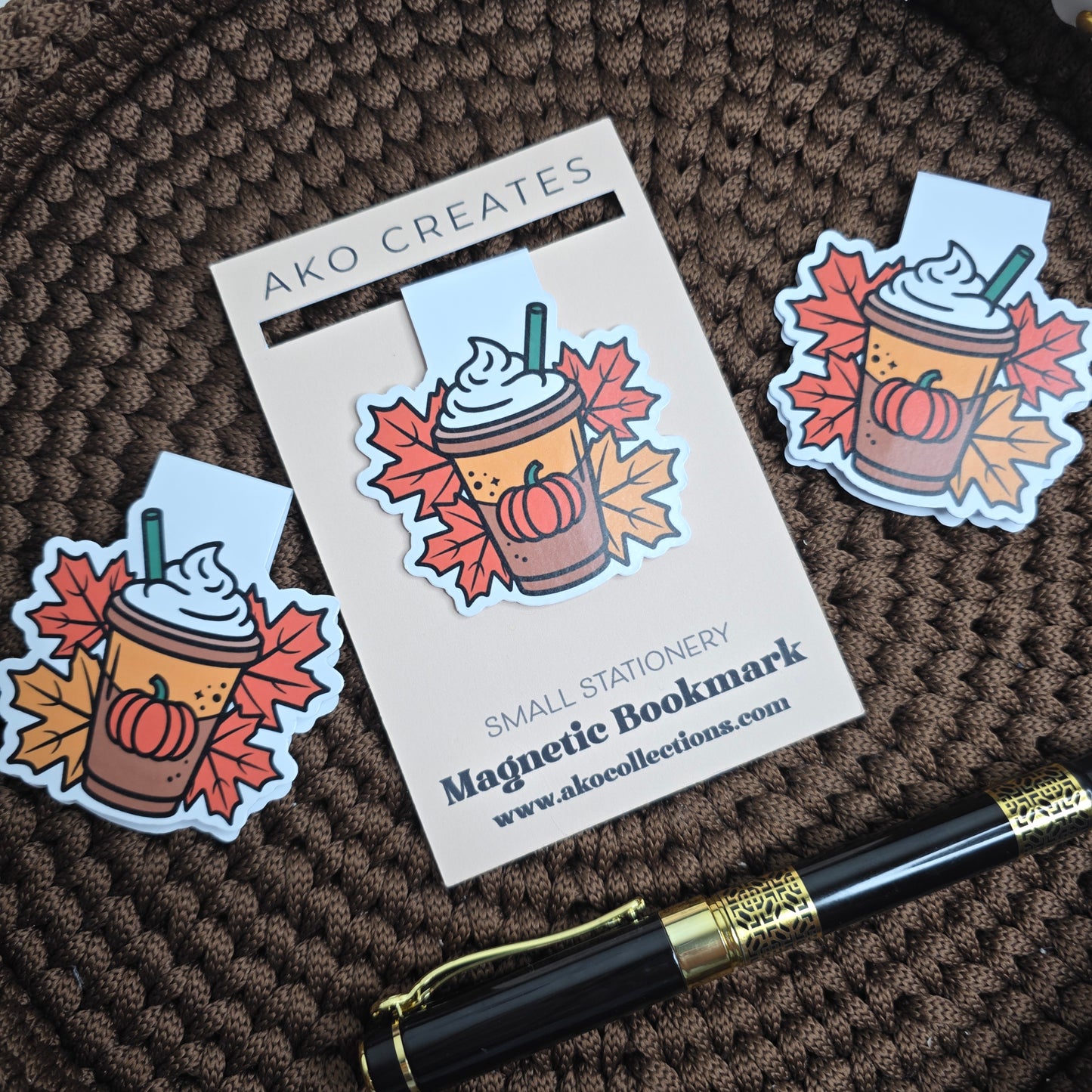 Fall Season Pumpkin Spice Magnetic Bookmark
