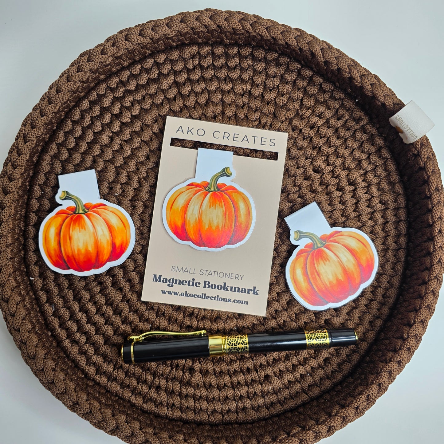 Fall Season Pumpkin Magnetic Bookmark