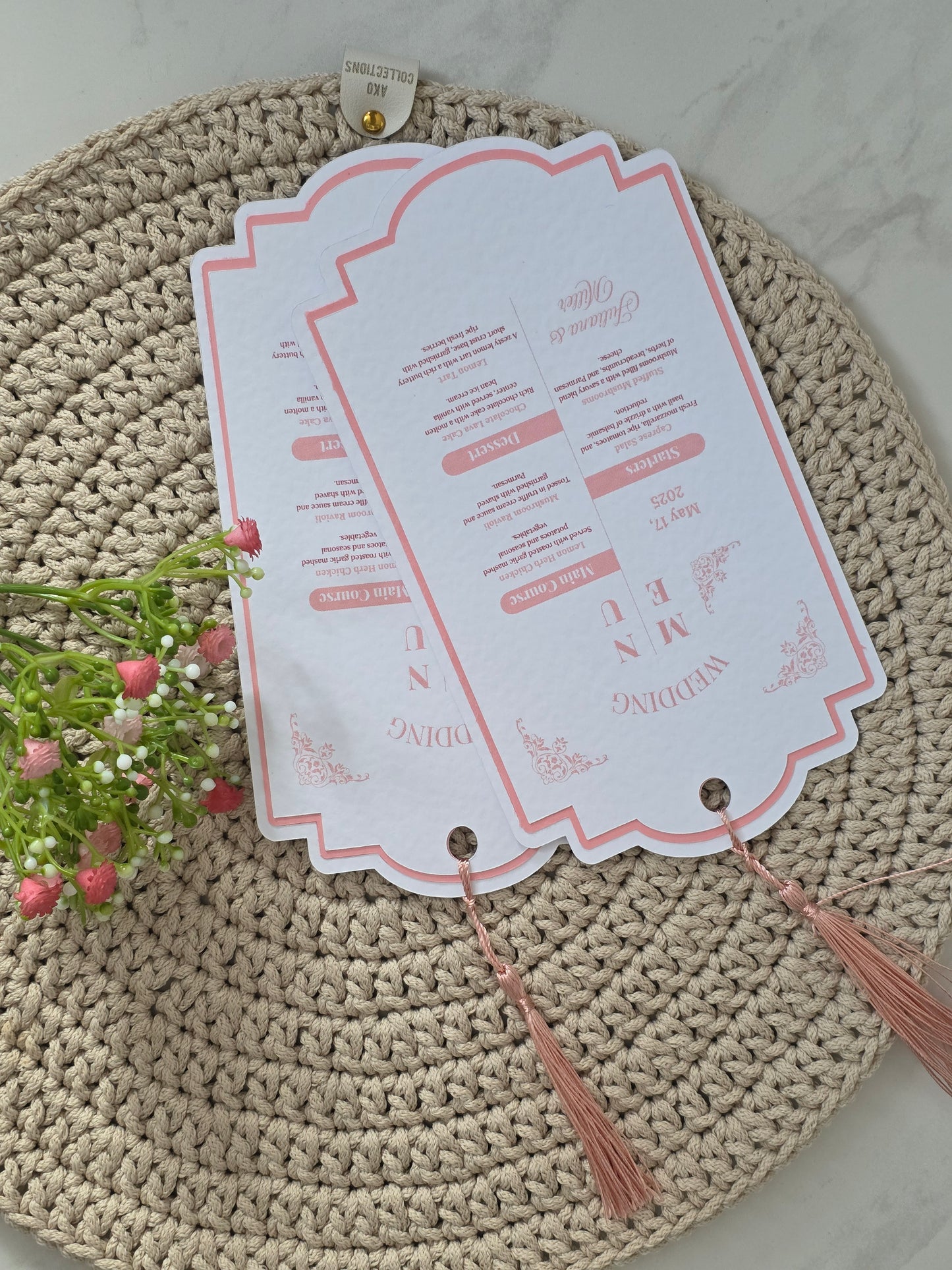 Vintage Wedding Menu