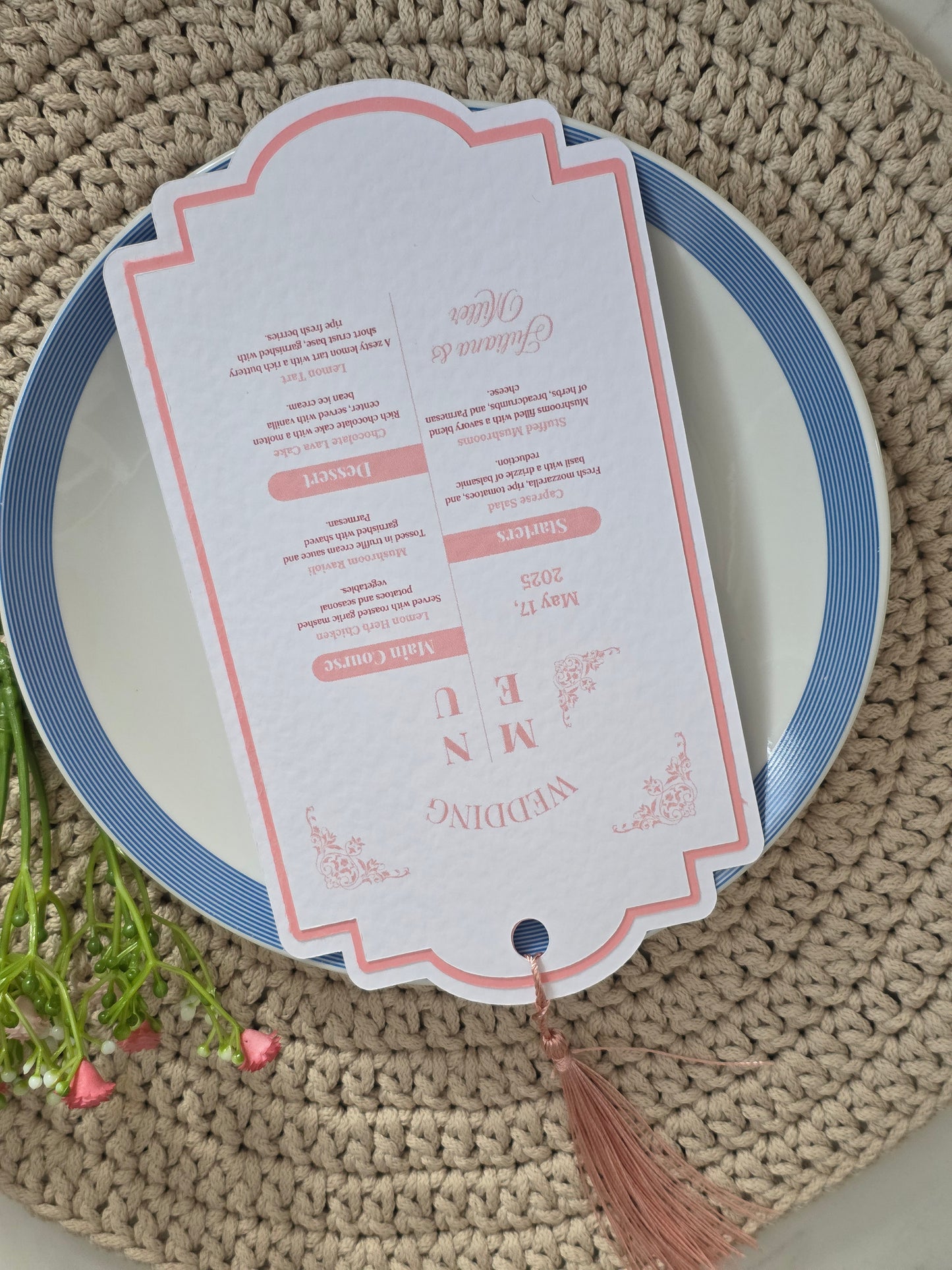 Vintage Wedding Menu