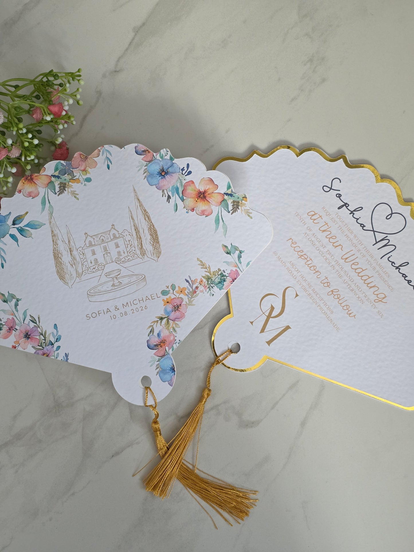 Vintage Fan - Wedding Invitation