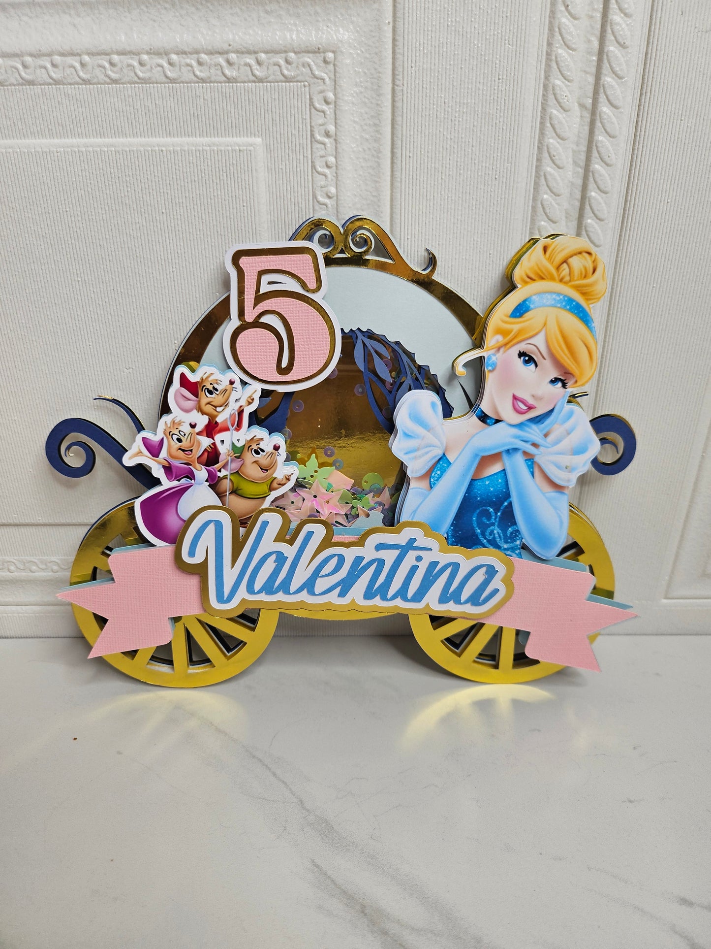 Personalised Cinderella Shaker Cake Topper