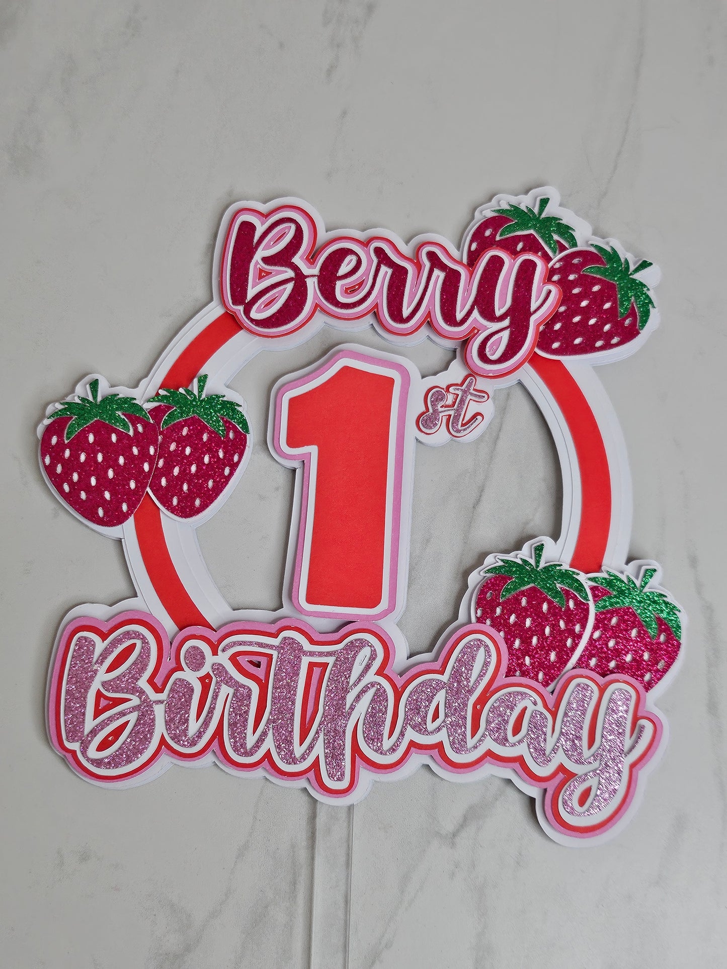 Berry First Birthday Cake Topper -R