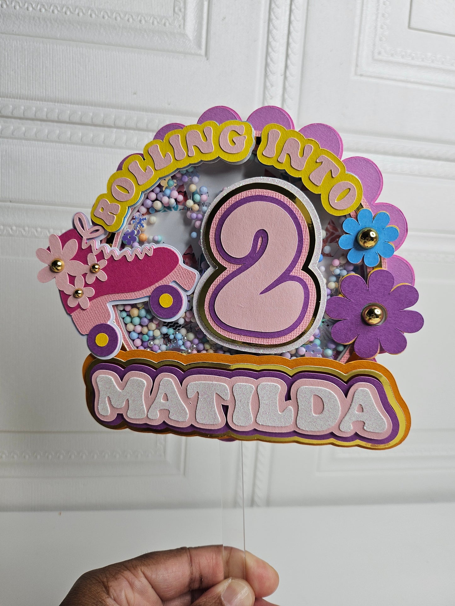 Rolling Into Cake Topper