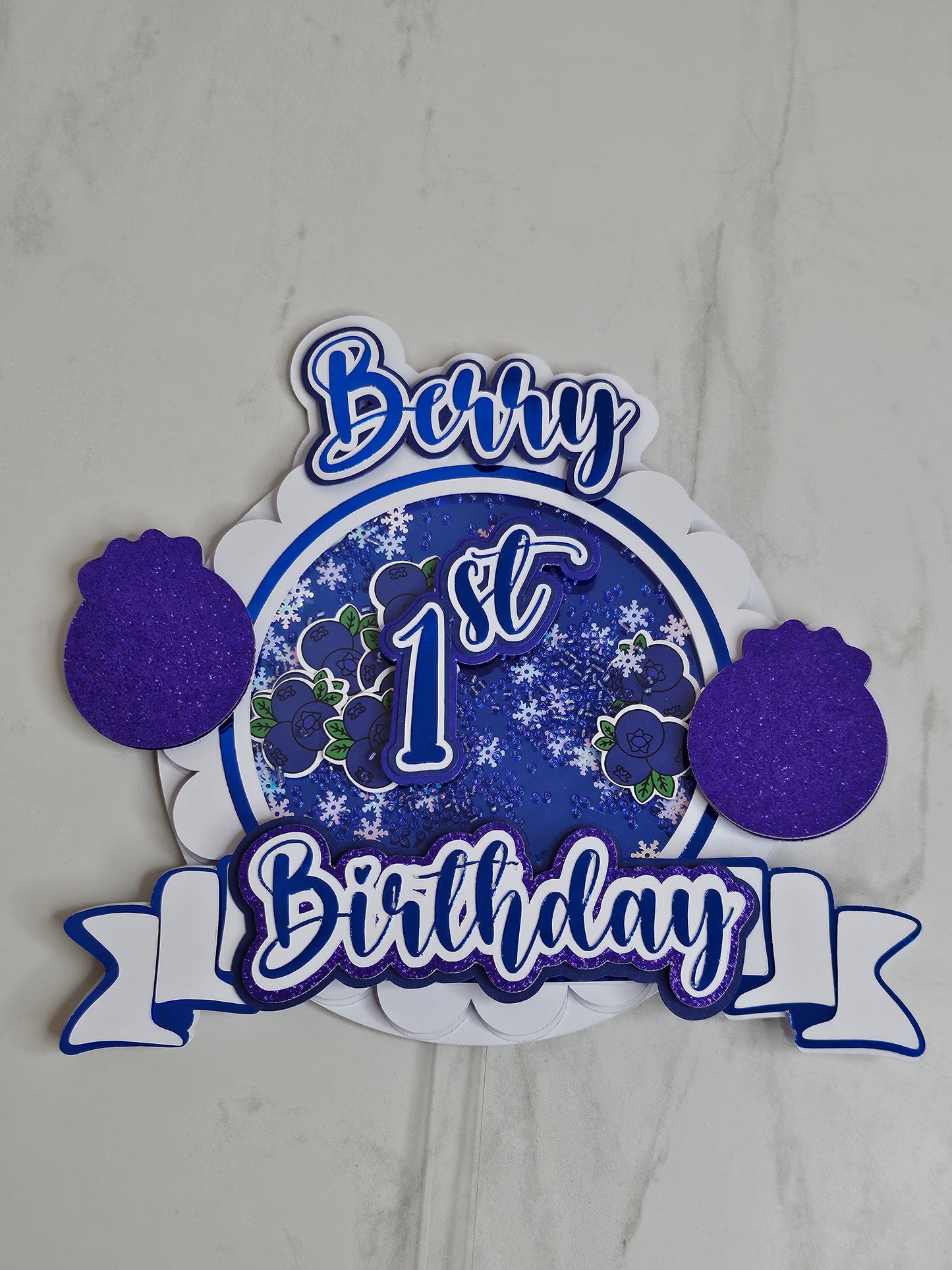 Berry First Birthday Cake Topper -B
