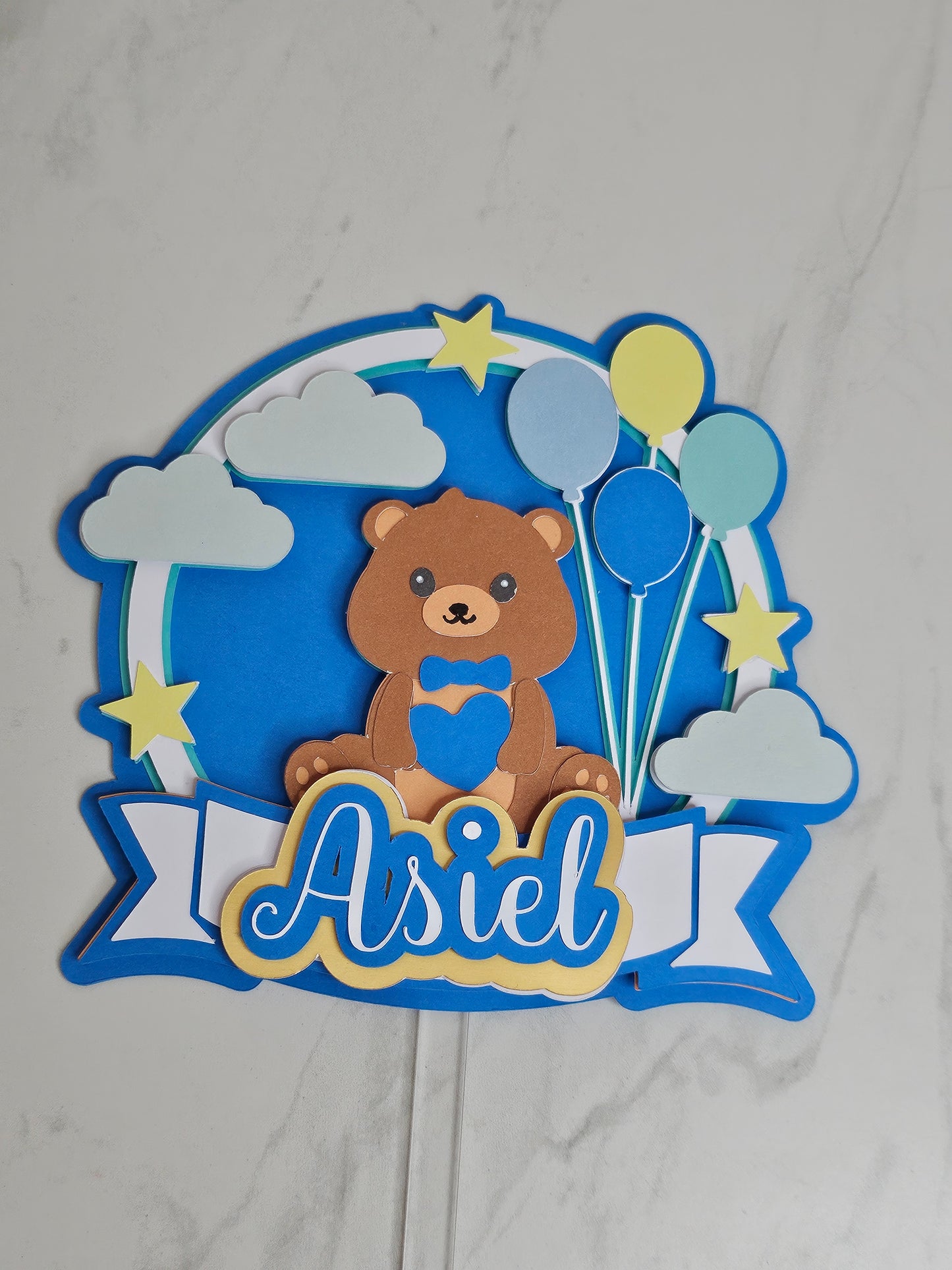 Personalised Bear Cake Topper -A