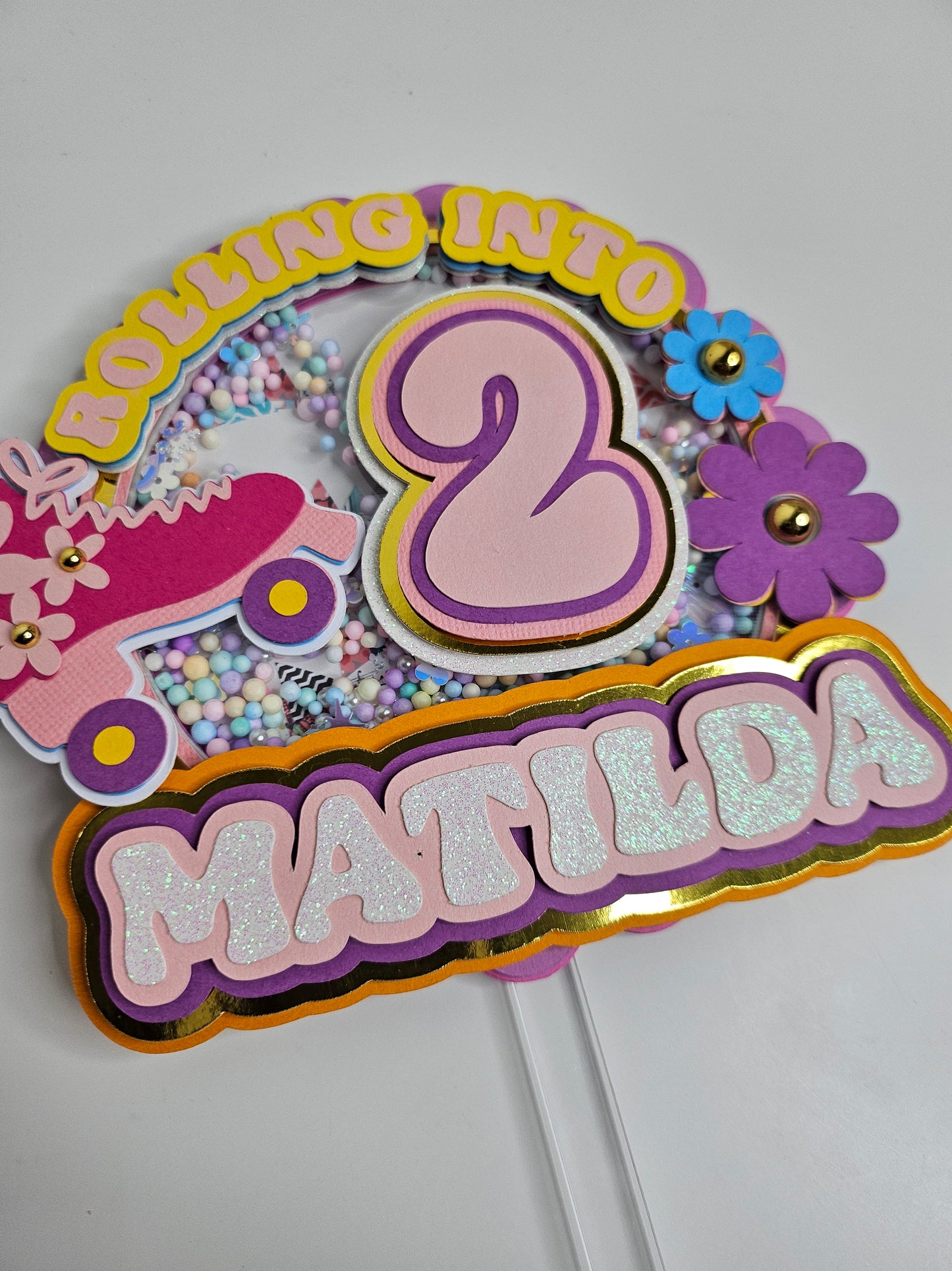 Rolling Into Cake Topper