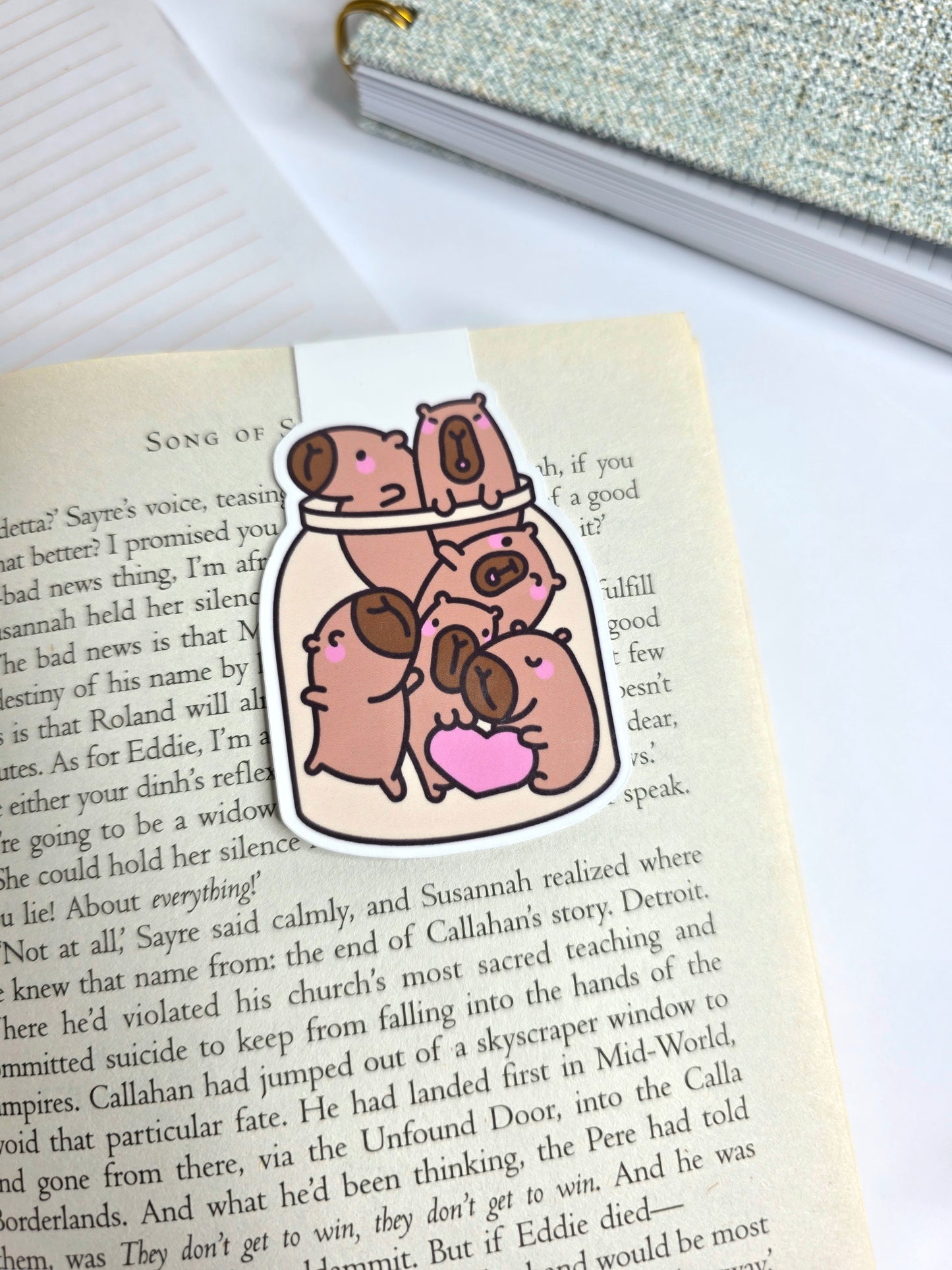 Capybara Jar Magnetic Bookmark