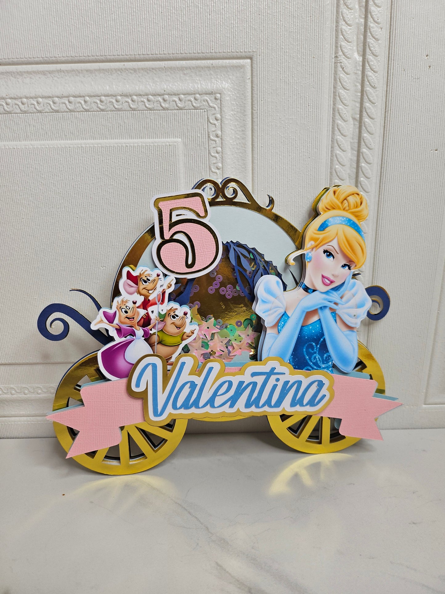 Personalised Cinderella Shaker Cake Topper