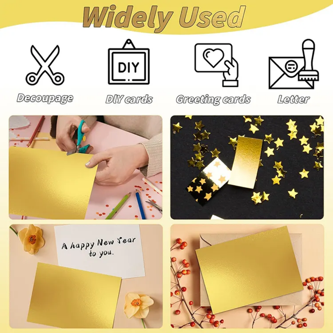 A4 Gold Mirror Cardstock-Pack of 10