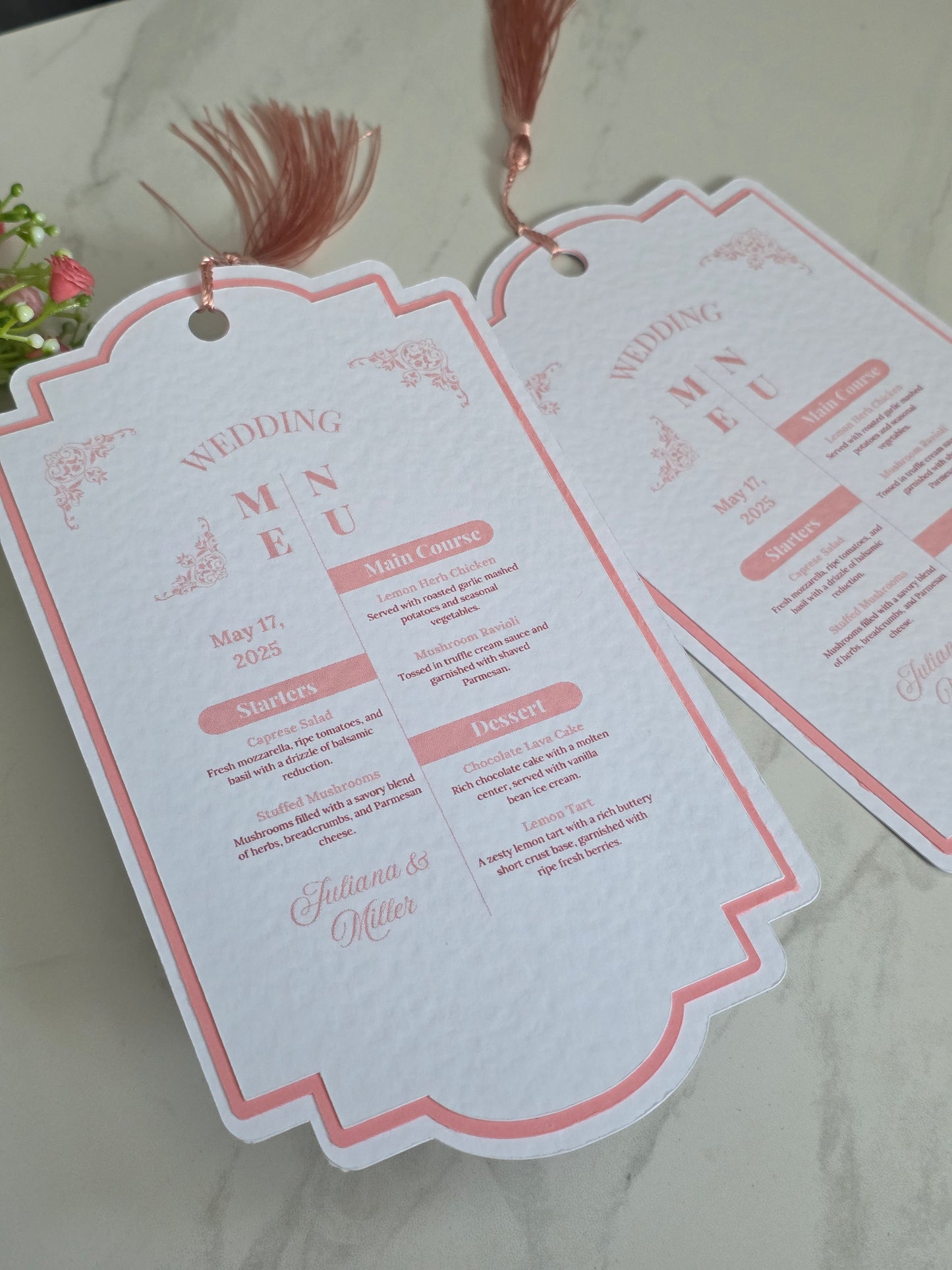 Vintage Wedding Menu