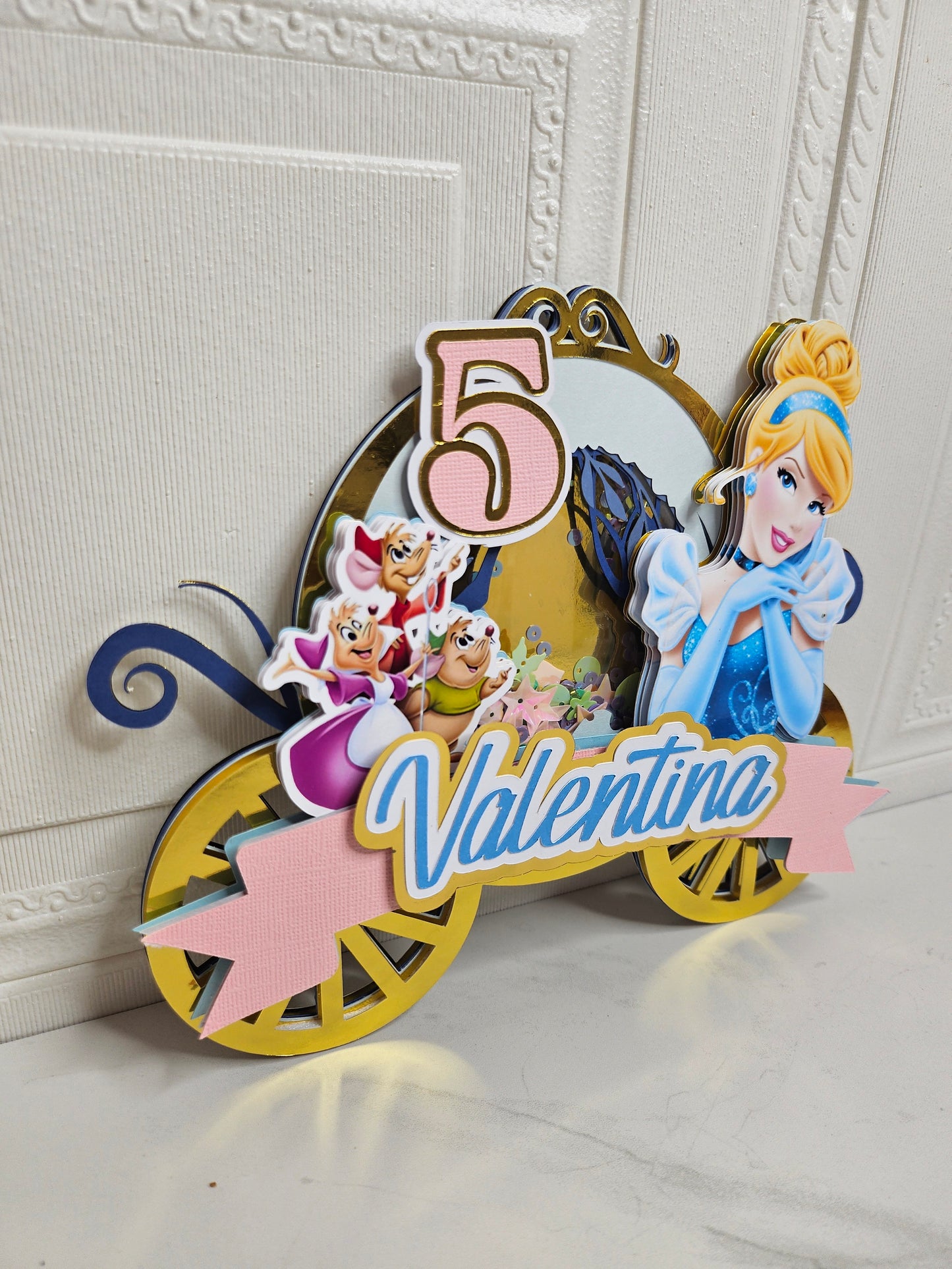 Personalised Cinderella Shaker Cake Topper