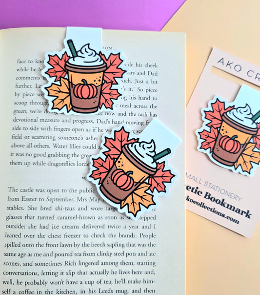 Fall Season Pumpkin Spice Magnetic Bookmark