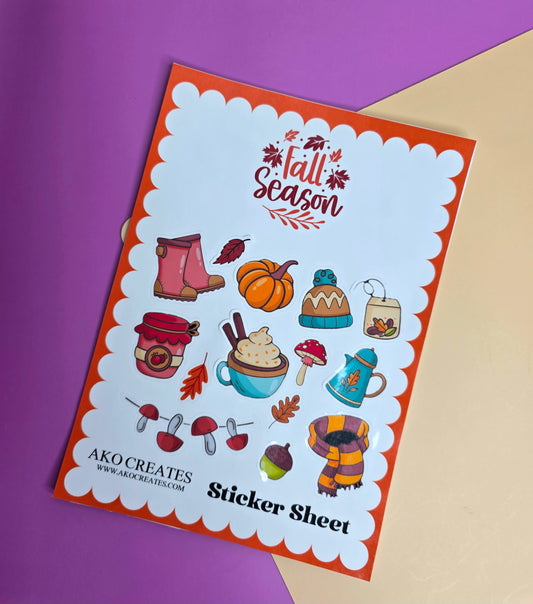 Fall Season Sticker Sheet