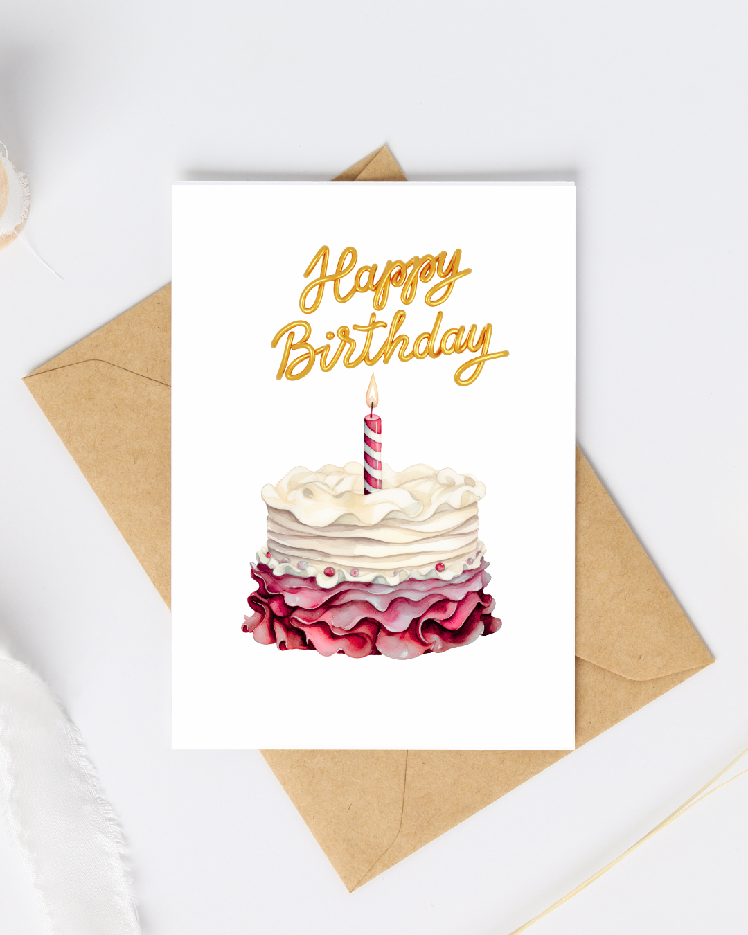 Ruffle Cake Birthday Card