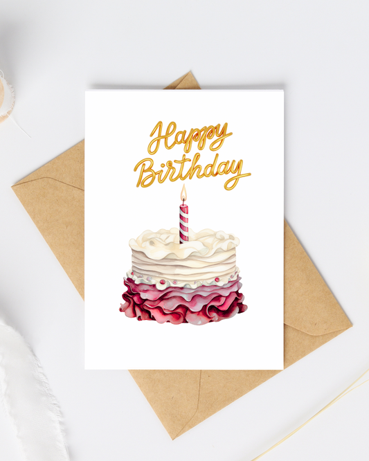 Ruffle Cake Birthday Card