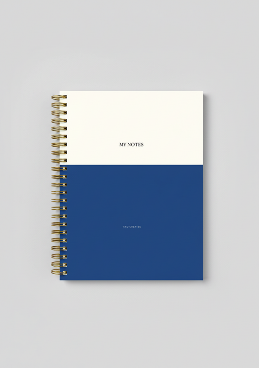 Minimalist White/Blue Notebook