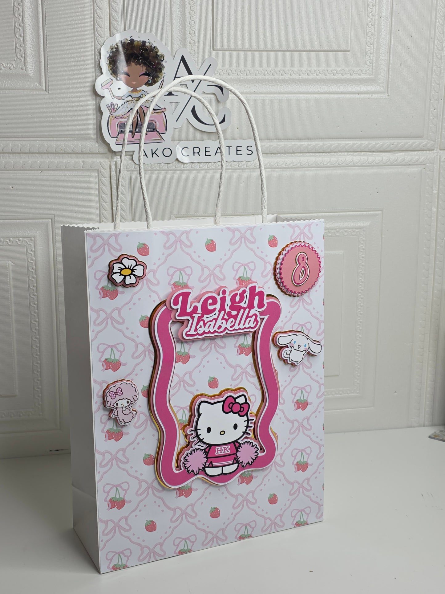 Pink Hello K 3D Gift Bag