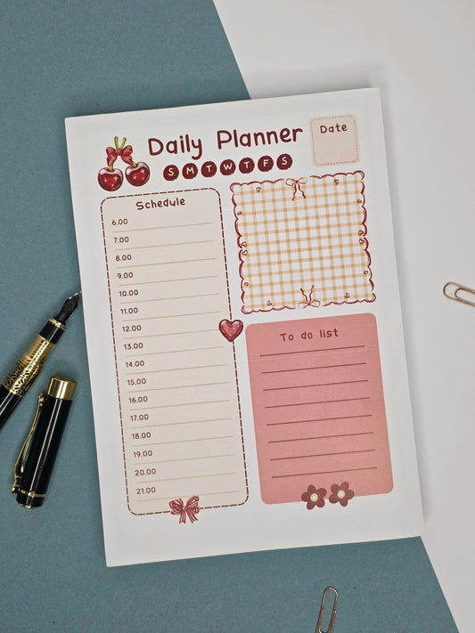 Cherry Daily Planner with Notes