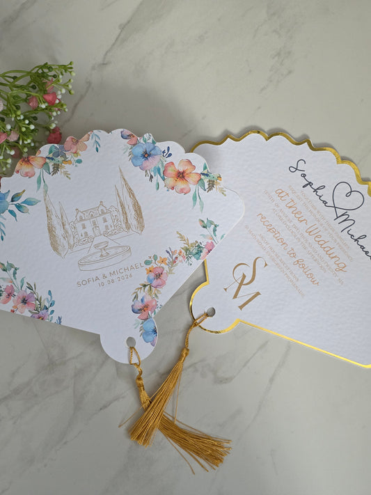 Vintage Fan - Wedding Invitation
