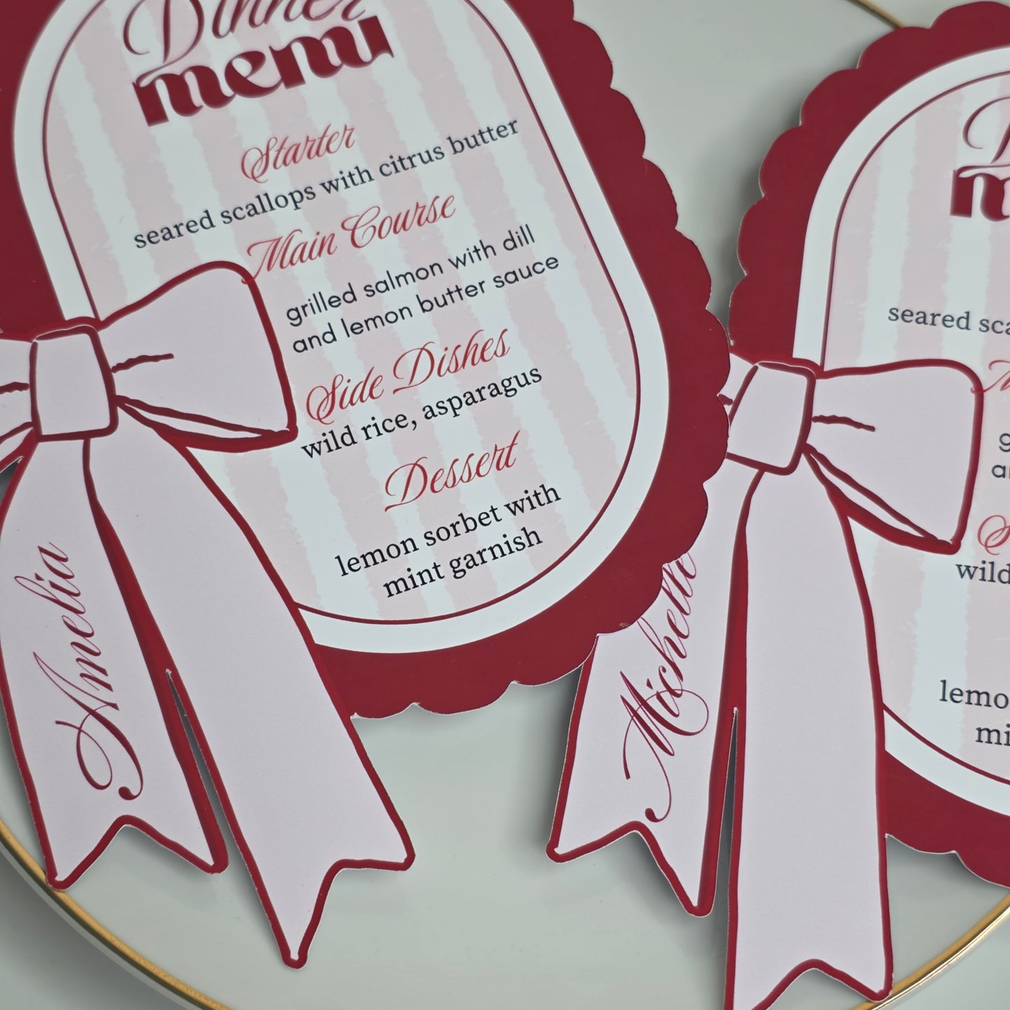 Personalised Coquette Menu
