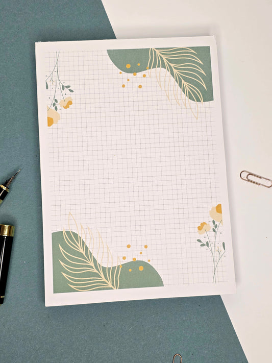 Floral Grid Notepad