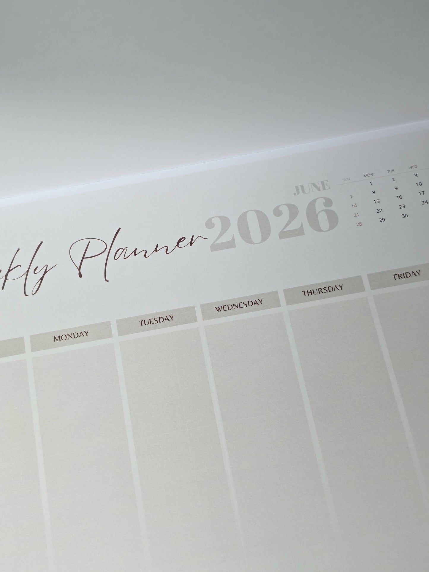 2026 Minimalist Weekly Planner A4