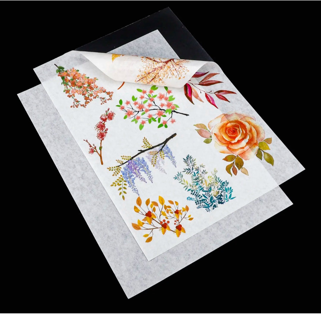 A4 Washi Sticker Sheets With Clear Backing-Pack of 20