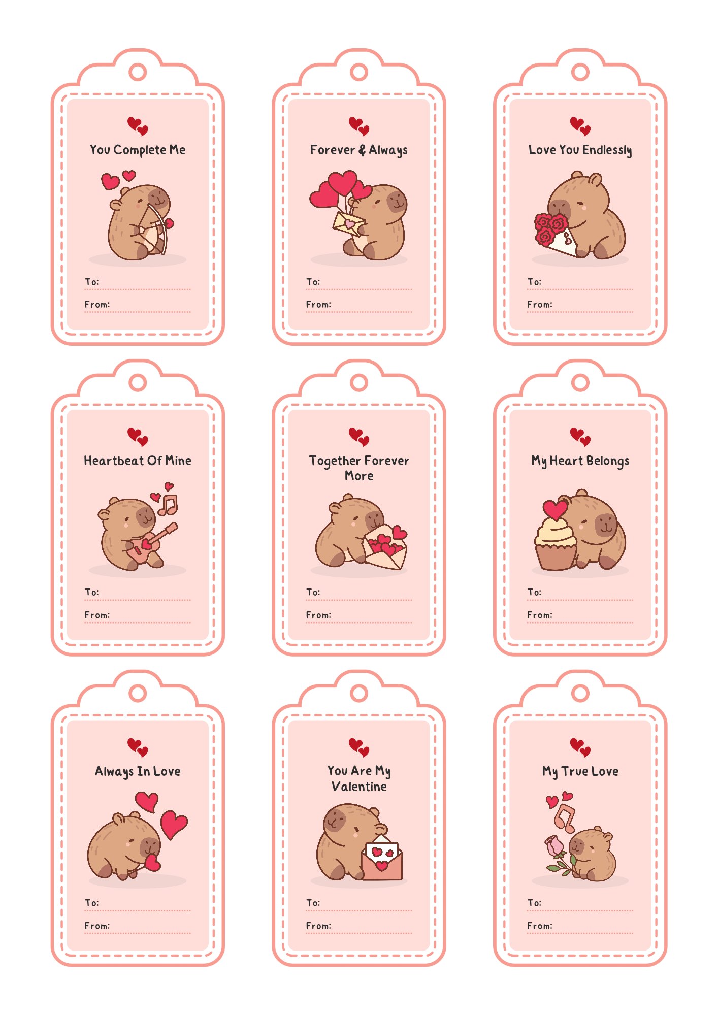 Capy Valentine Stickers