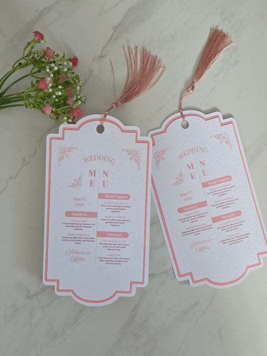 Vintage Wedding Menu