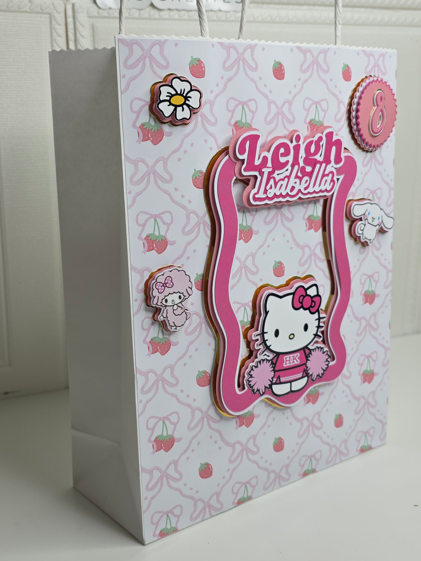 Pink Hello K 3D Gift Bag