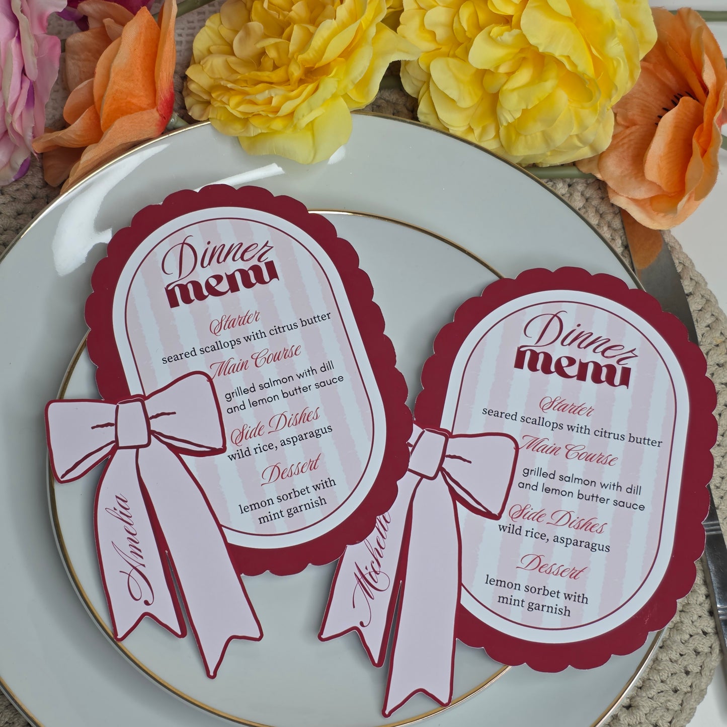 Personalised Coquette Menu