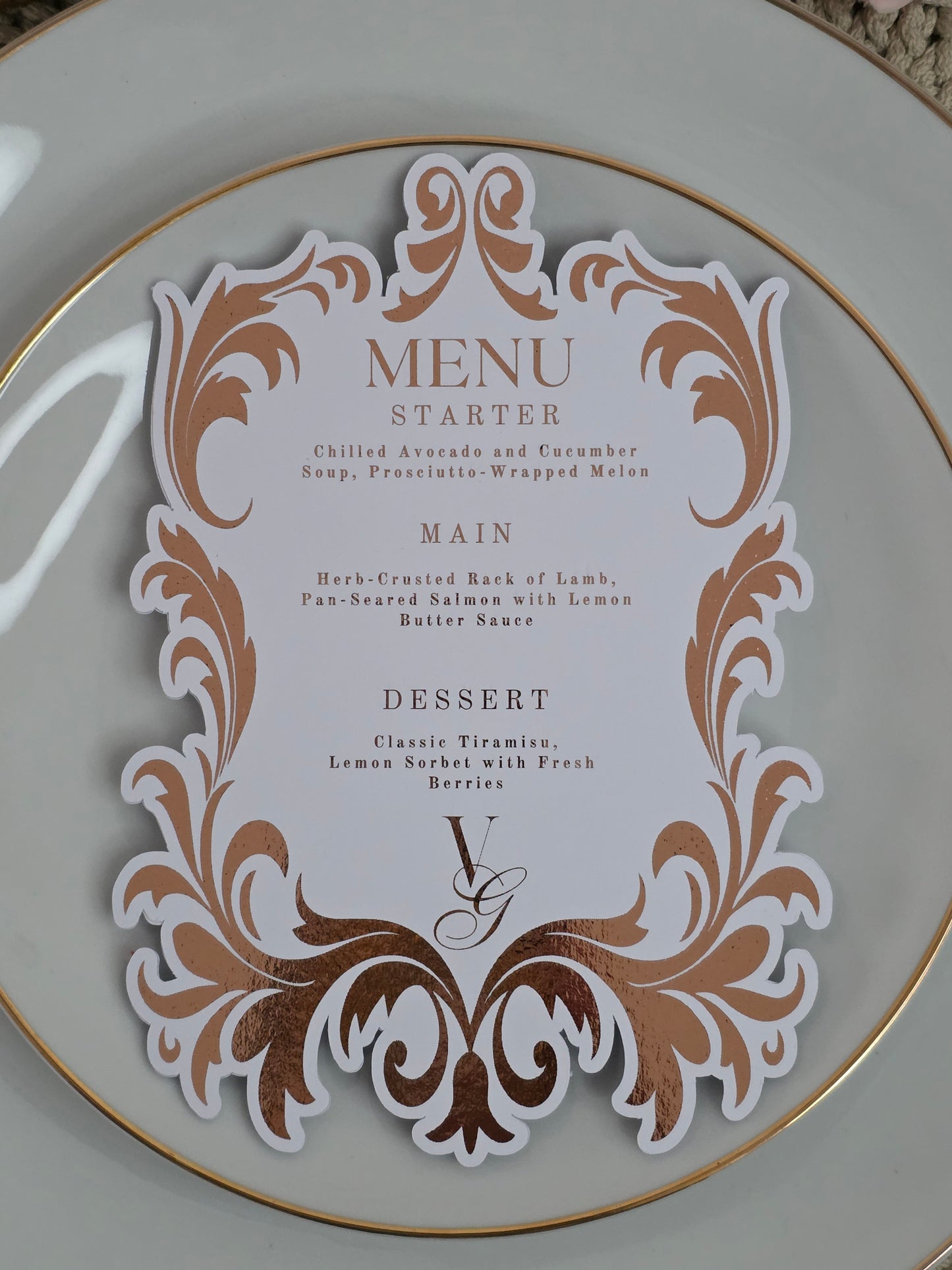 Luxe Wedding Menu