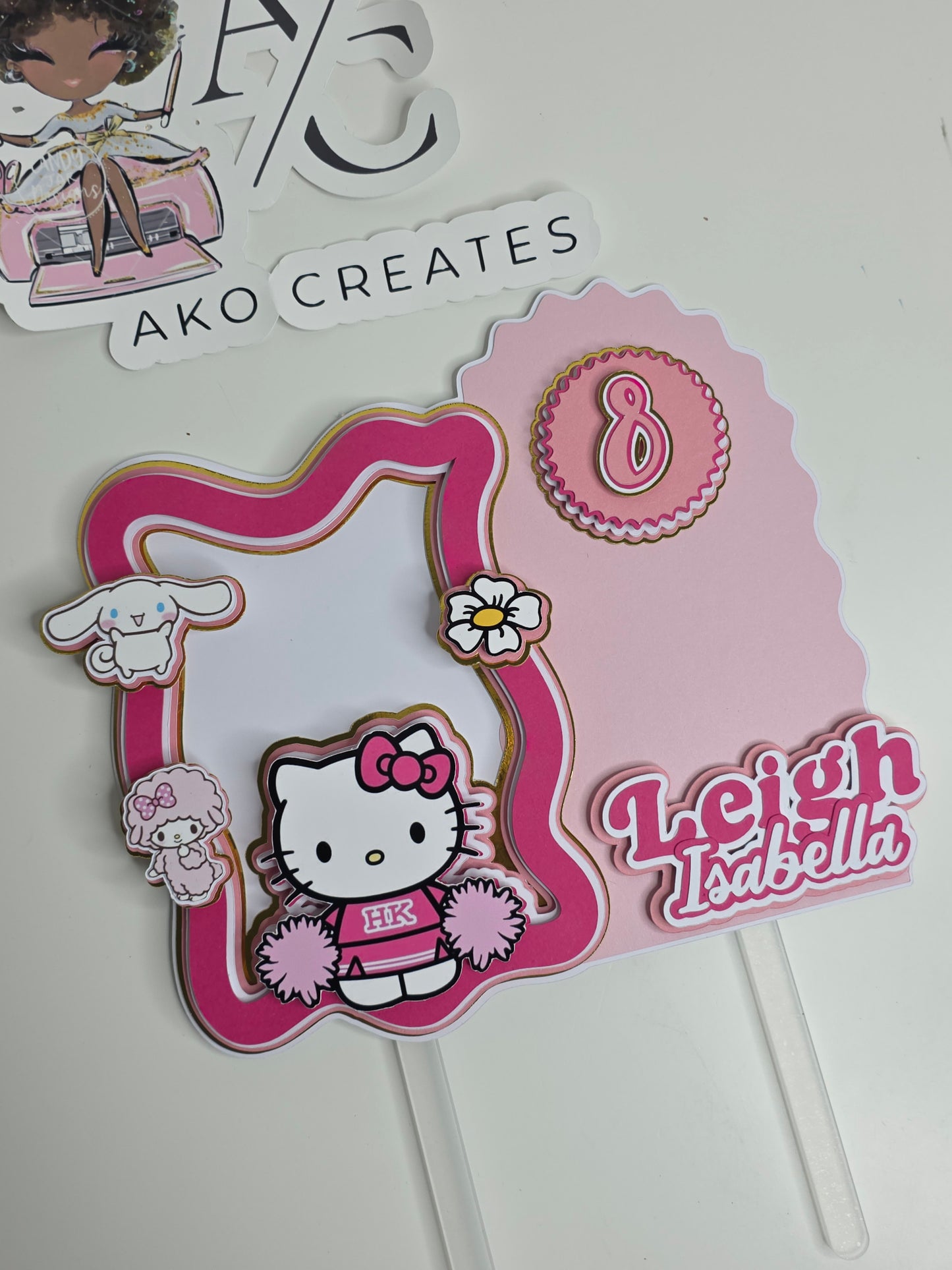 Pink H Kitty 3D Cake Topper
