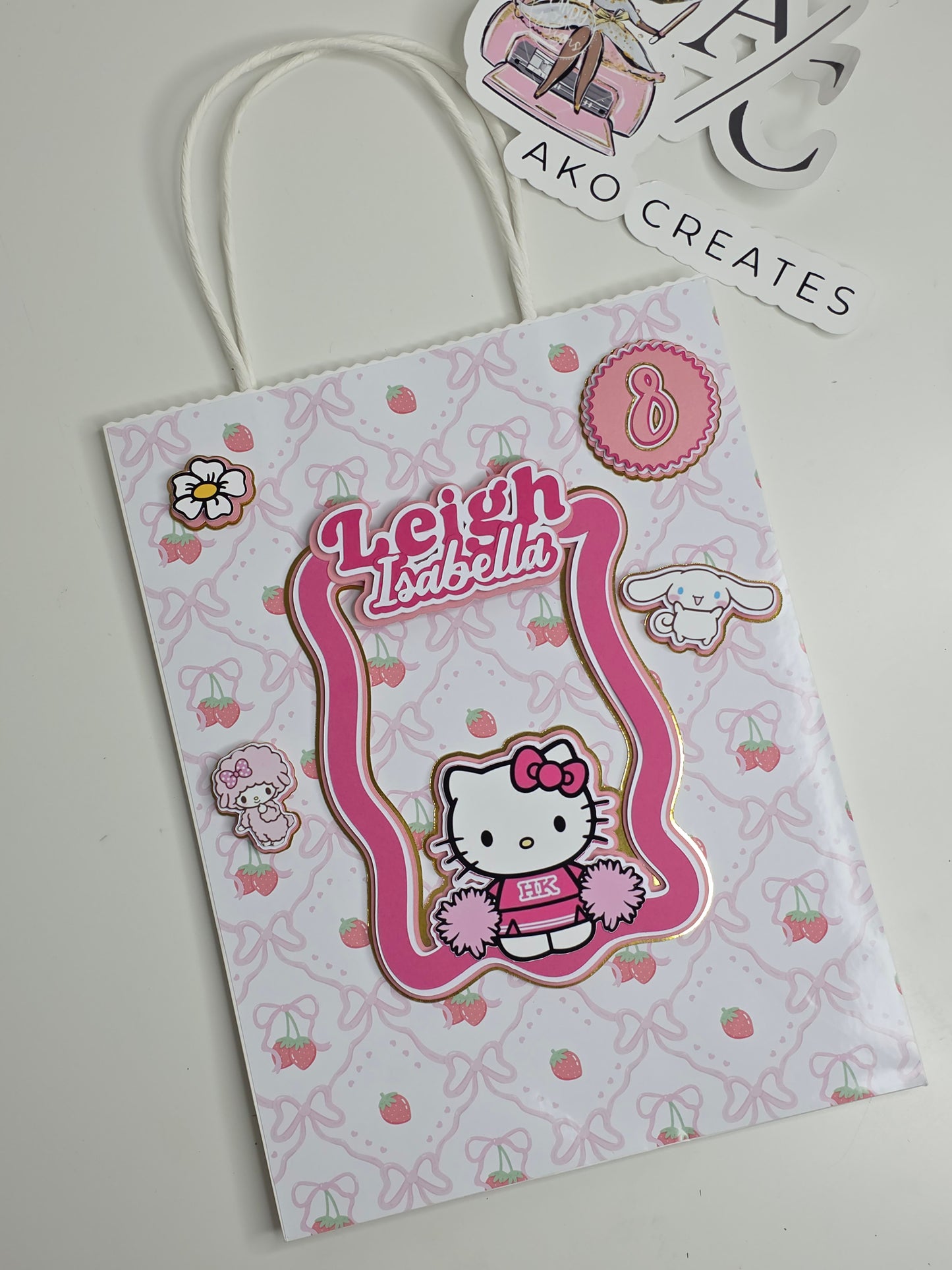 Pink Hello K 3D Gift Bag