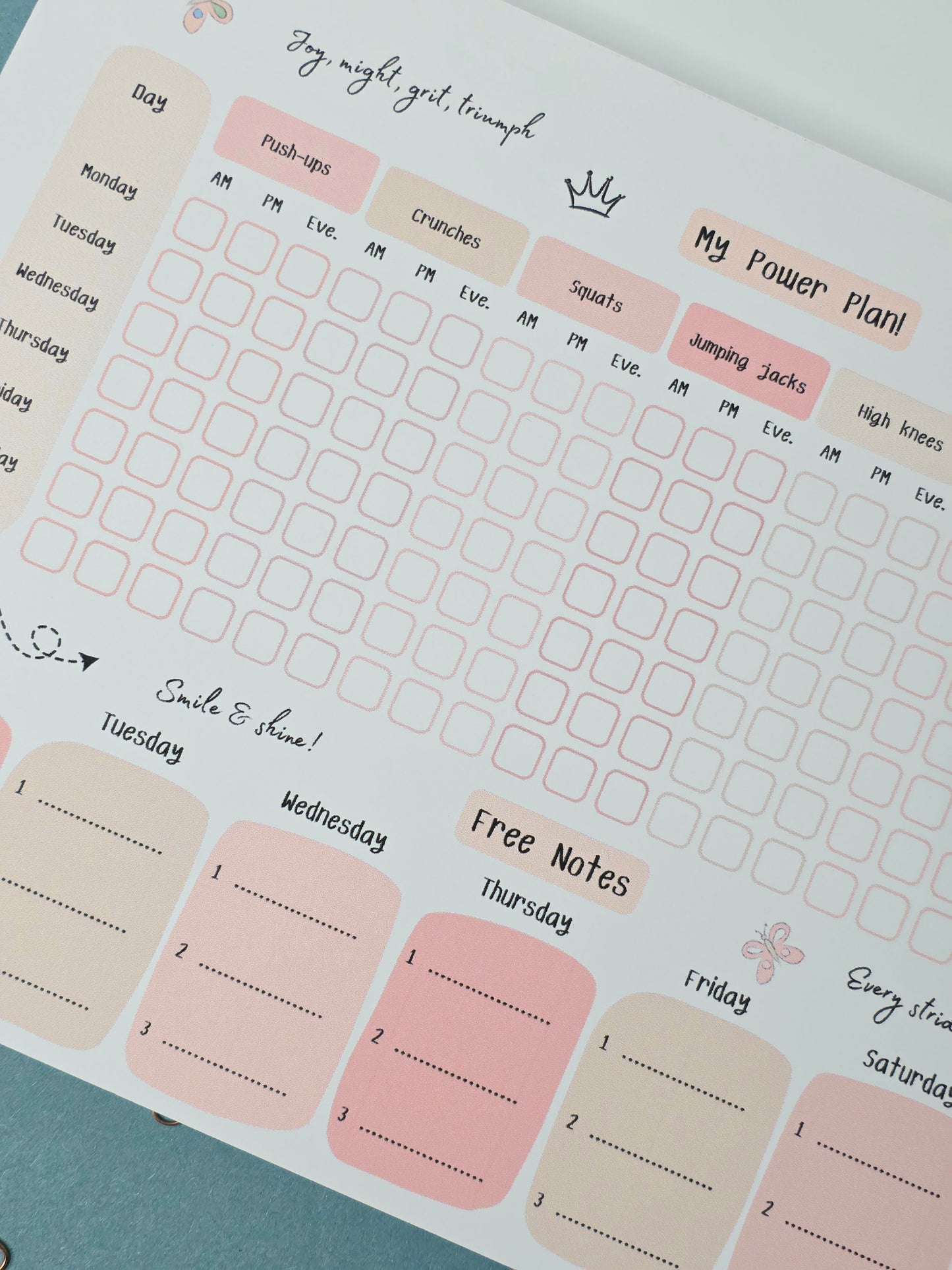 Workout Weekly Planner A4