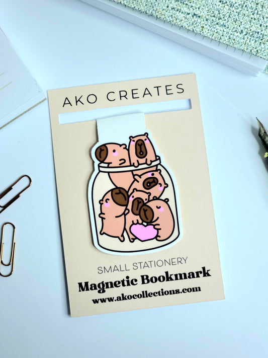 Capybara Jar Magnetic Bookmark