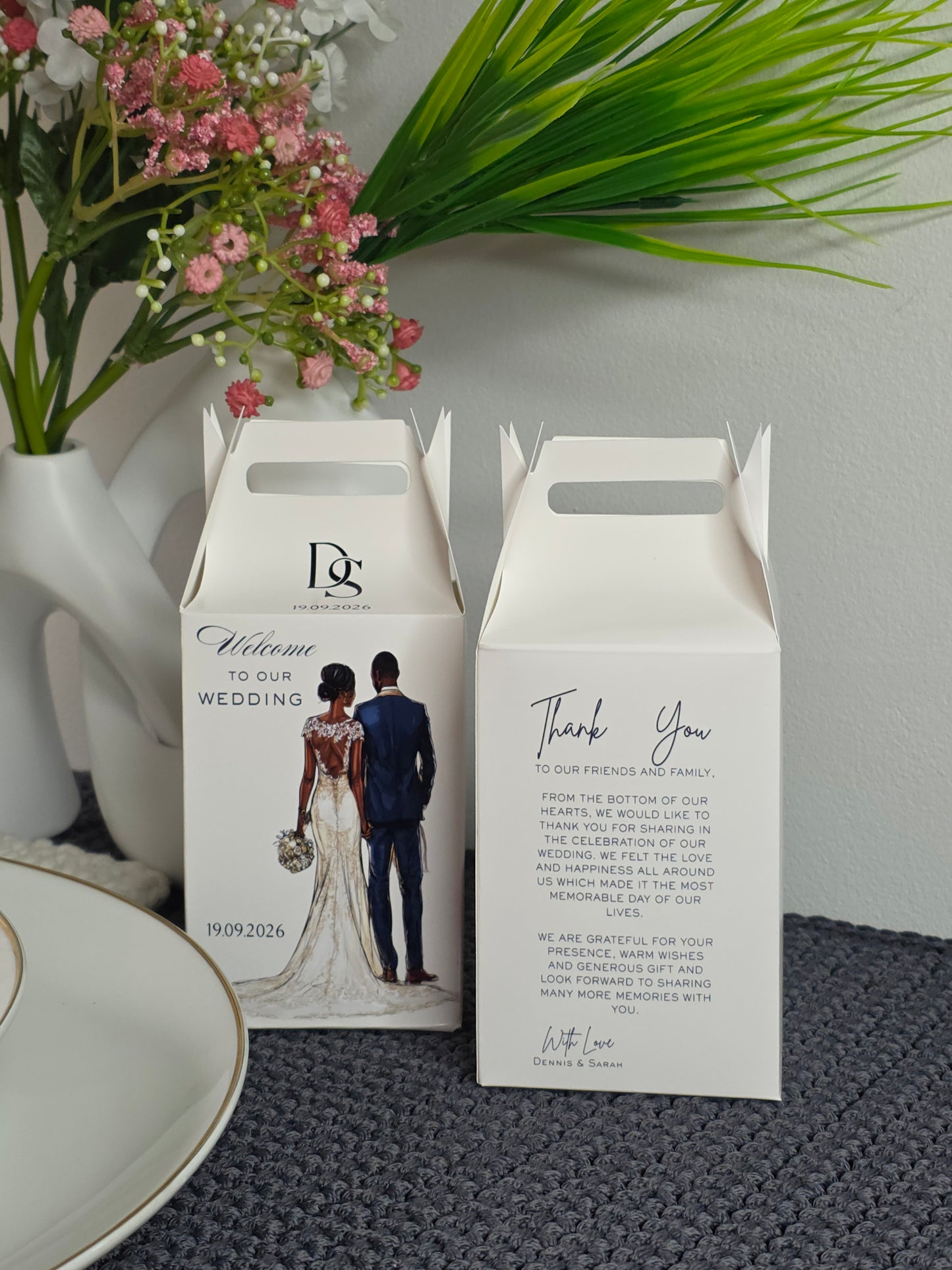 Custom Wedding Favor Box with Lenovo Earphones