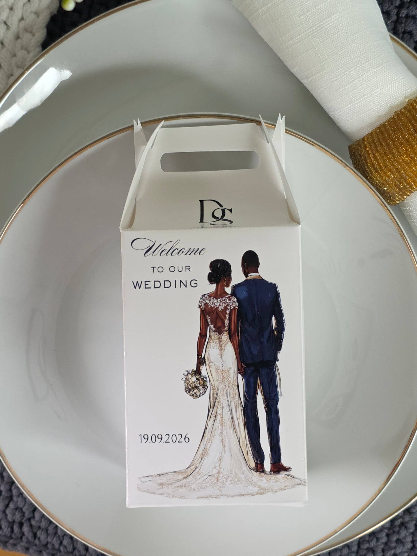 Custom Wedding Favor Box with Lenovo Earphones