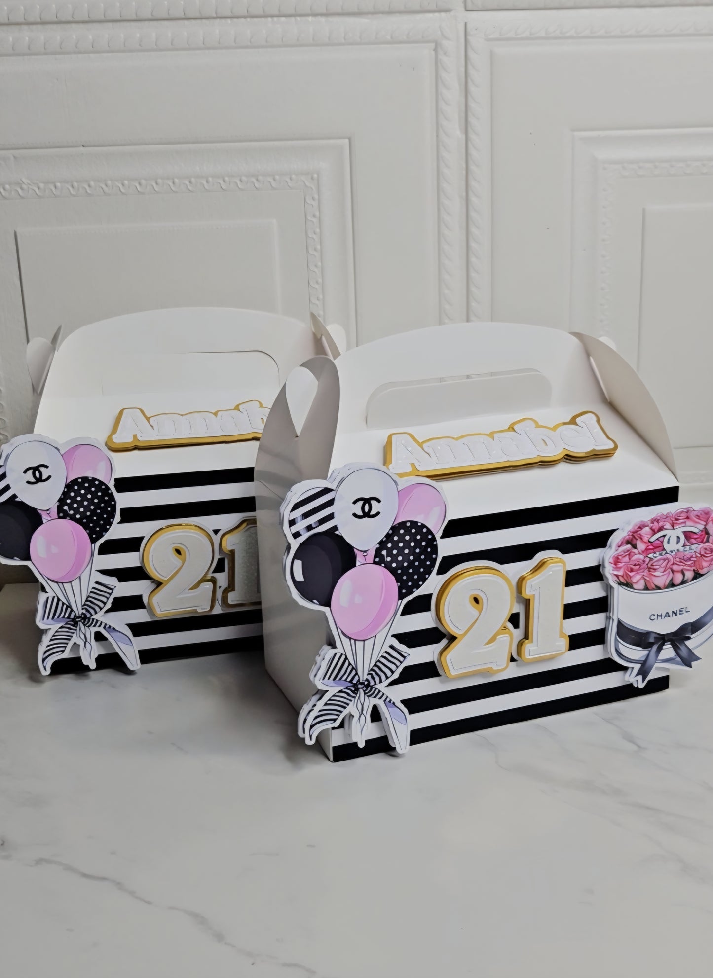 Stripe Bougie Favor Box