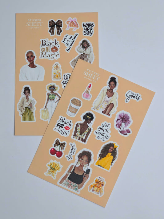 Sticker Sheet - Dark Skin Tone