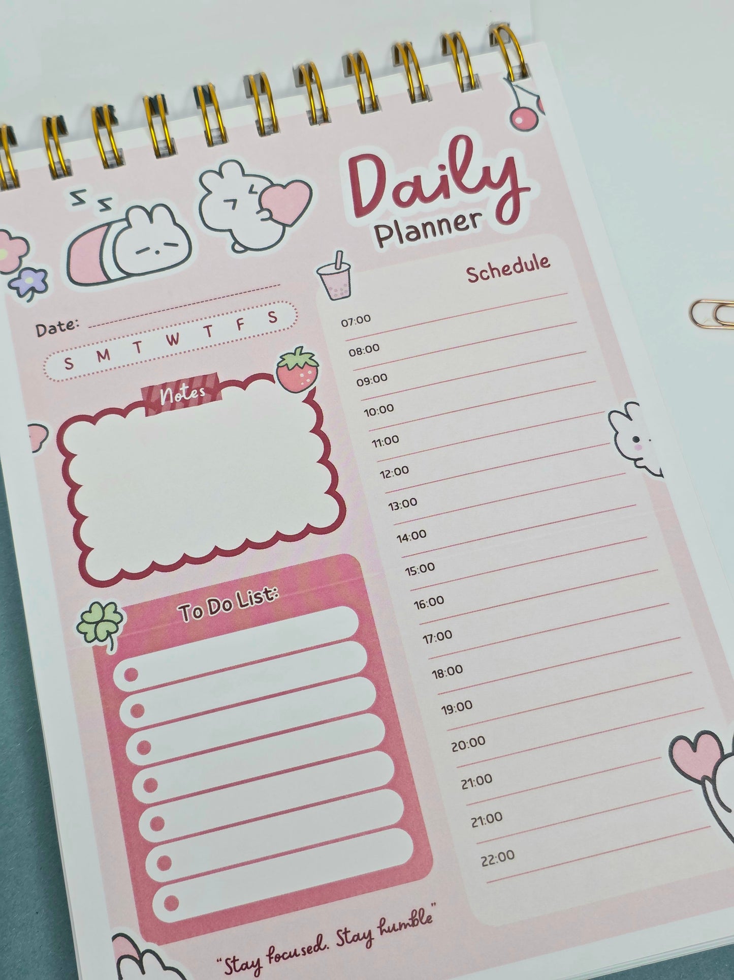 Cute Bunny Planner with Notes