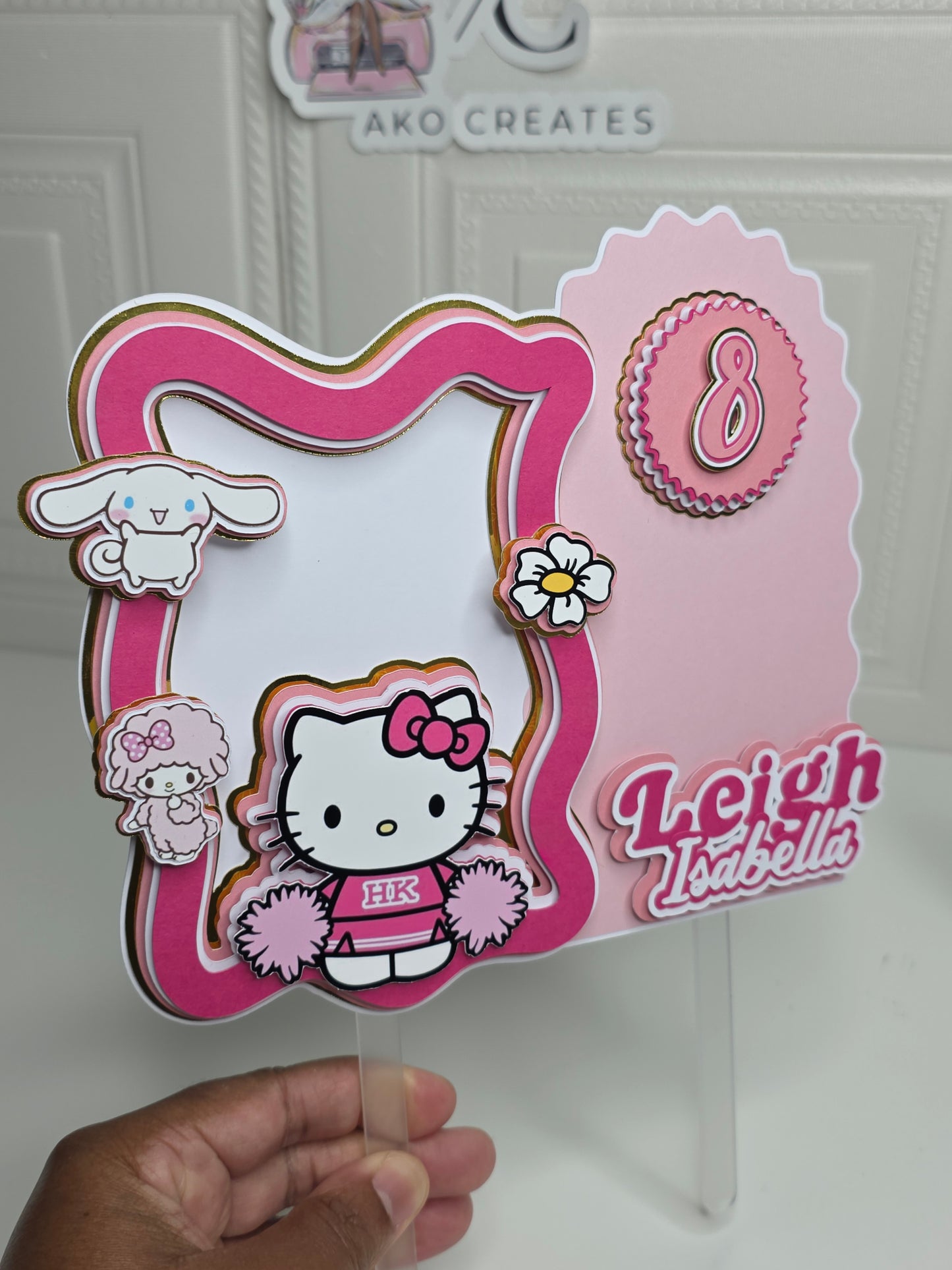 Pink H Kitty 3D Cake Topper