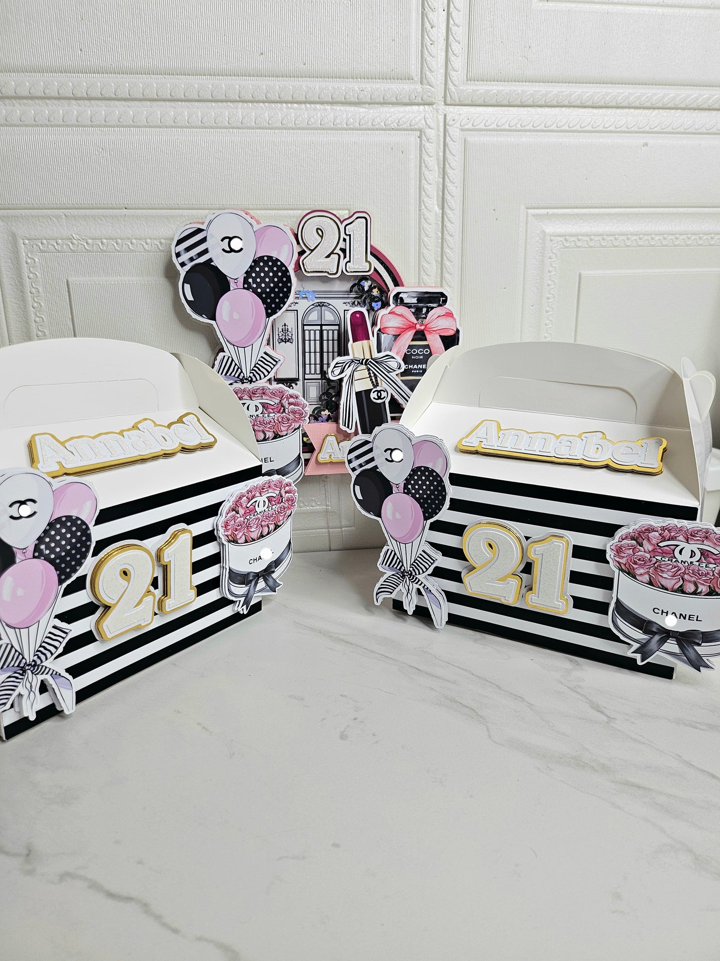 Stripe Bougie Favor Box
