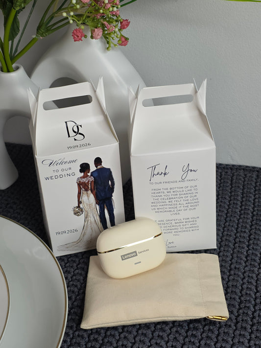 Custom Wedding Favor Box with Lenovo Earphones
