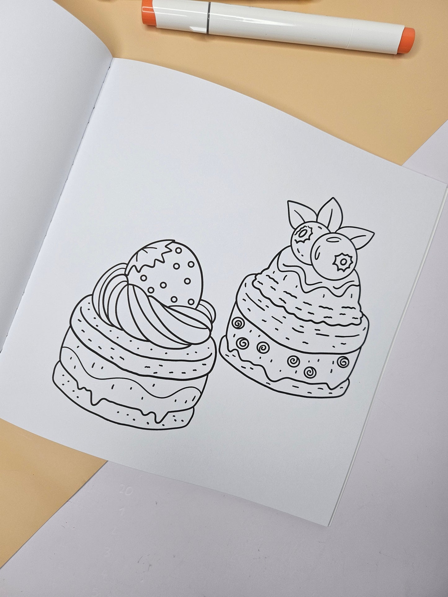 Sweet Desserts Colouring Book